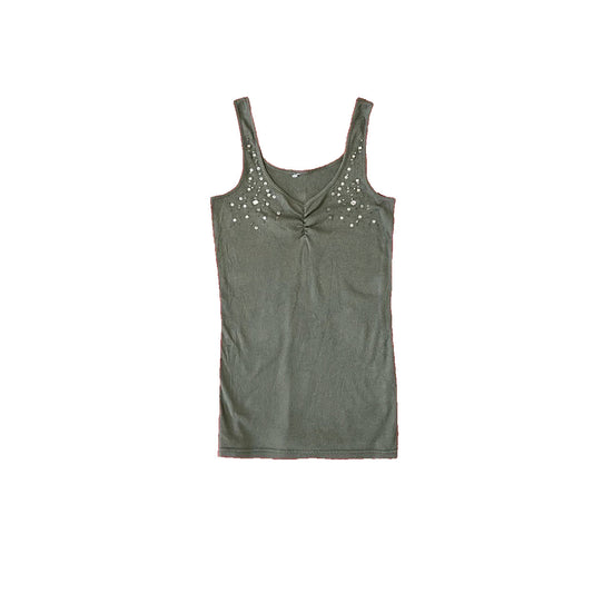 y2k vintage green sequin tank