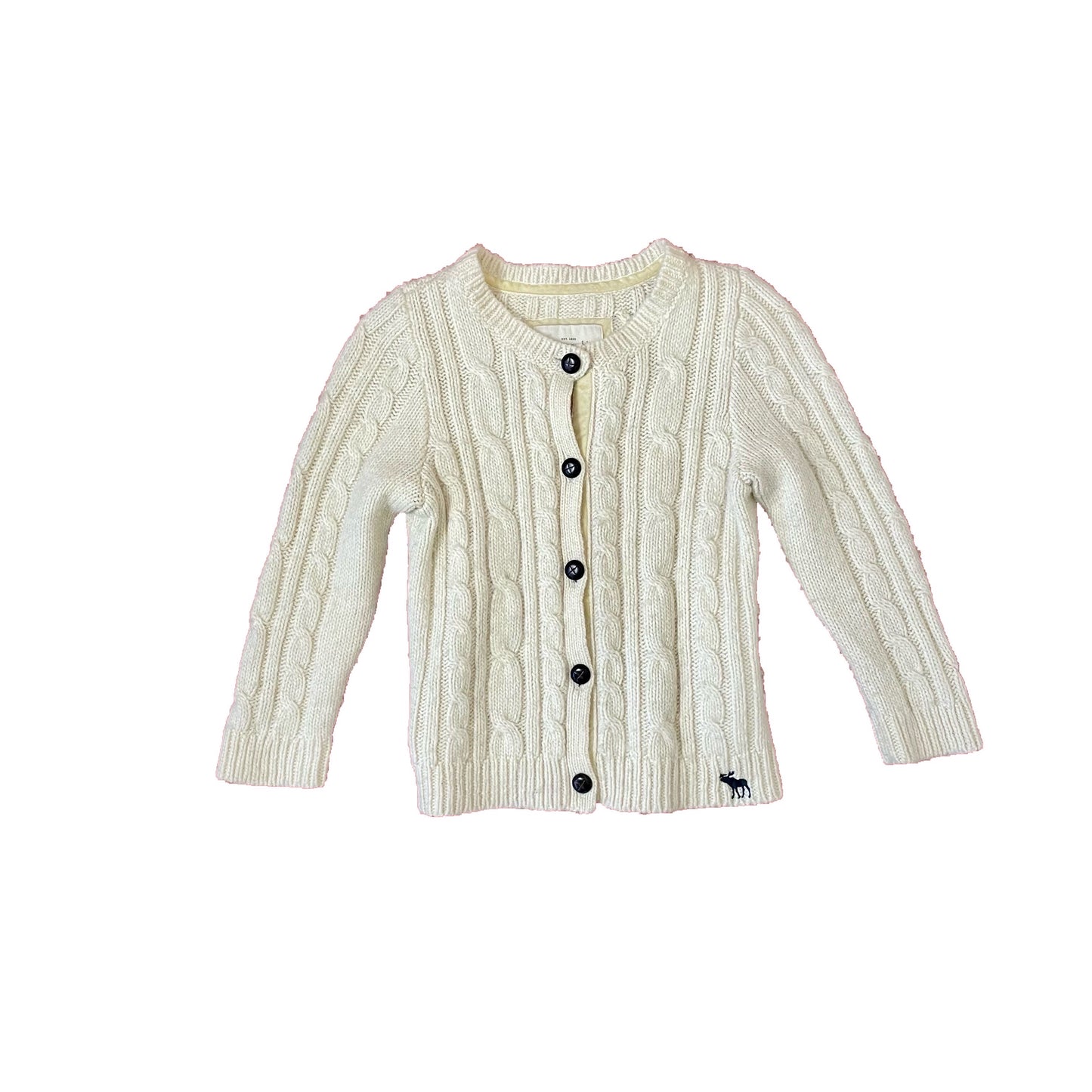 Abercrombie cream white cable cardigan