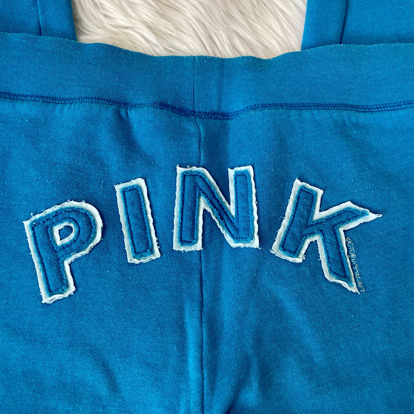 victoria’s secret blue sweatpants w/ booty logo M