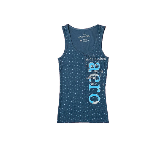 aeropostale blue polka dot tank top