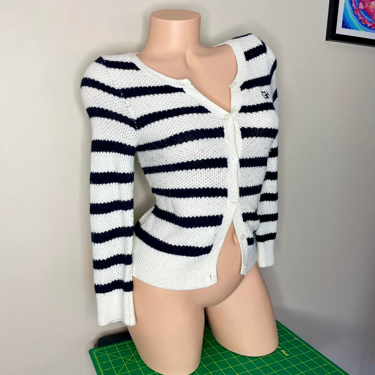 hollister striped cardigan