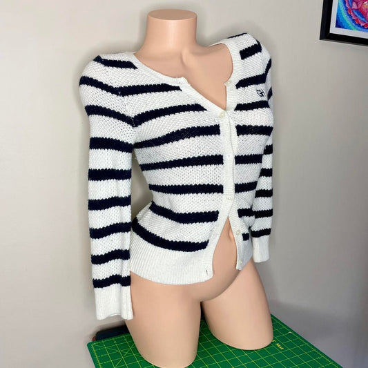 hollister striped cardigan