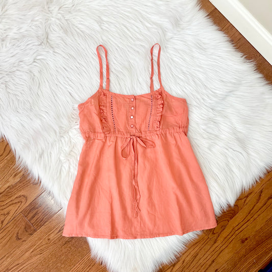 twist orange babydoll summer tank top 6