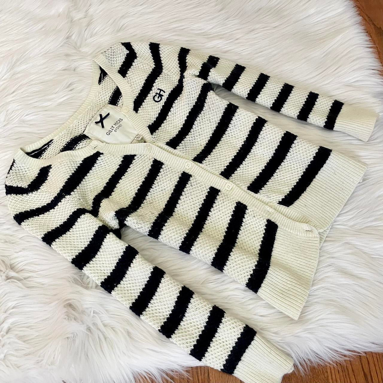 hollister striped cardigan