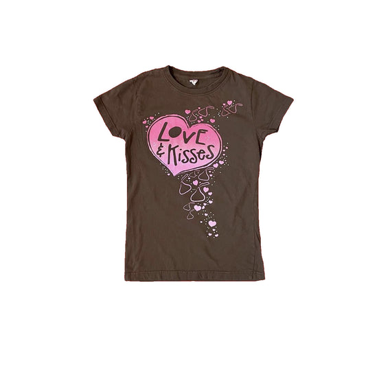 hershey kisses brown heart graphic baby tee