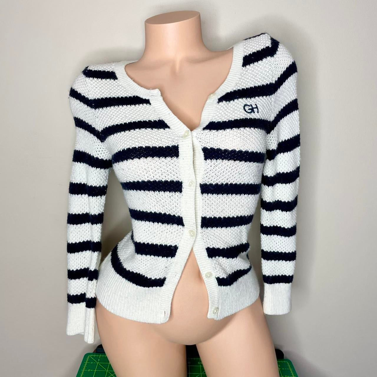 hollister striped cardigan