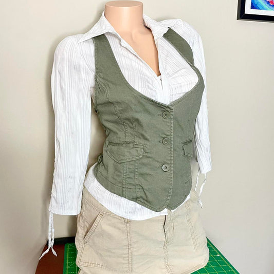 fishbone fitted jean vest (euro vintage)