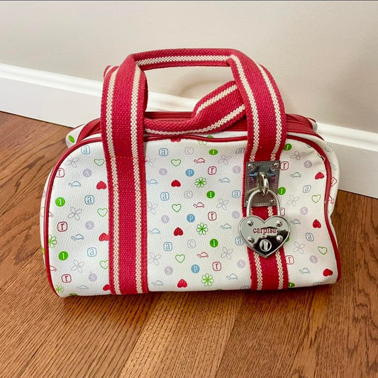 carpisa italian vintage monogram barrel bag