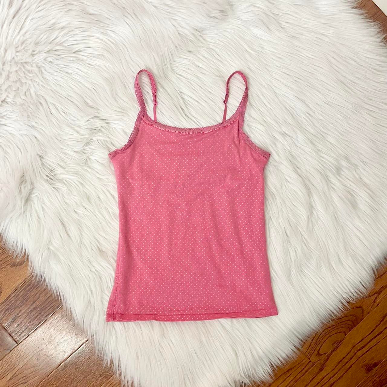 so.. pink polka dot cami top