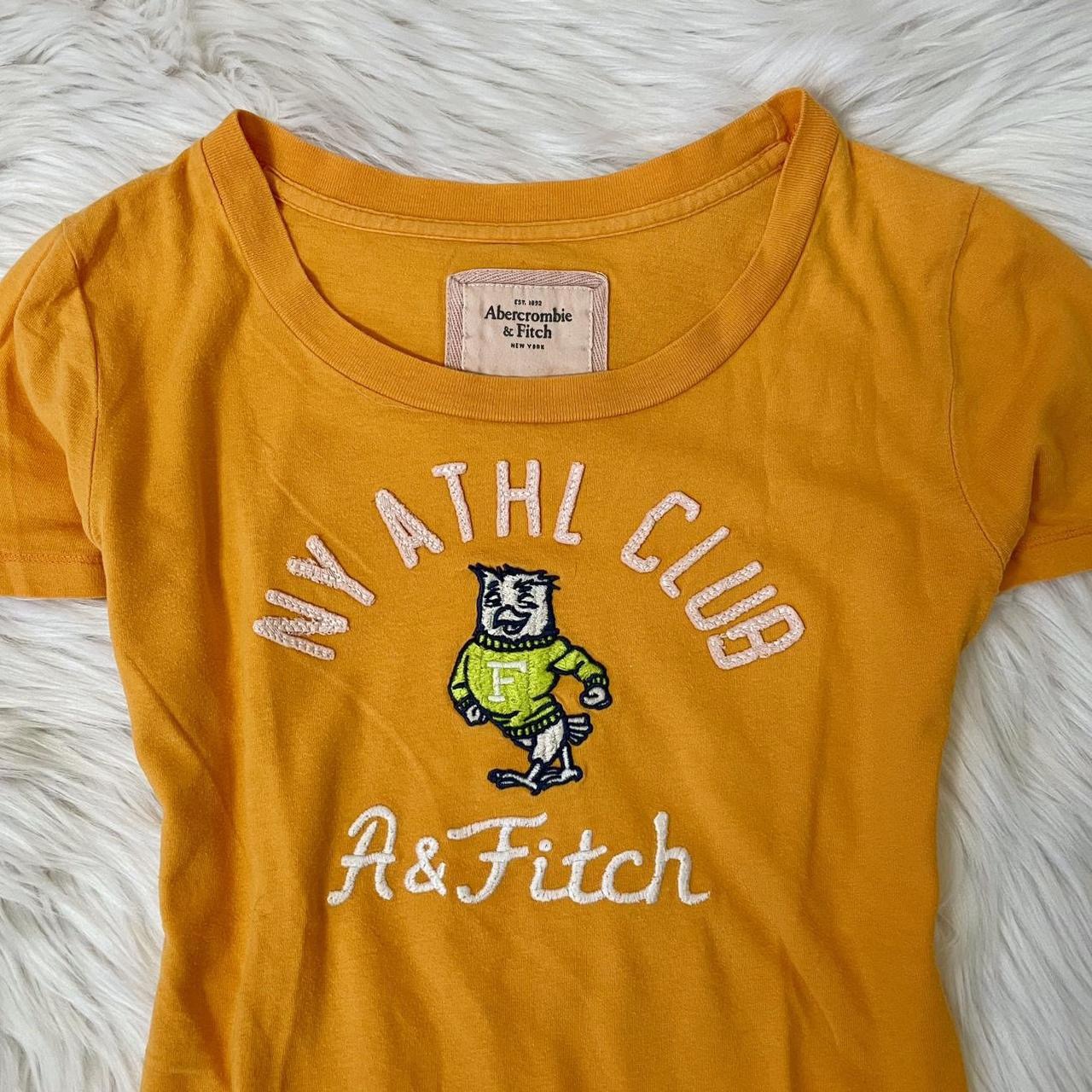 abercrombie orange embroidered logo baby tee