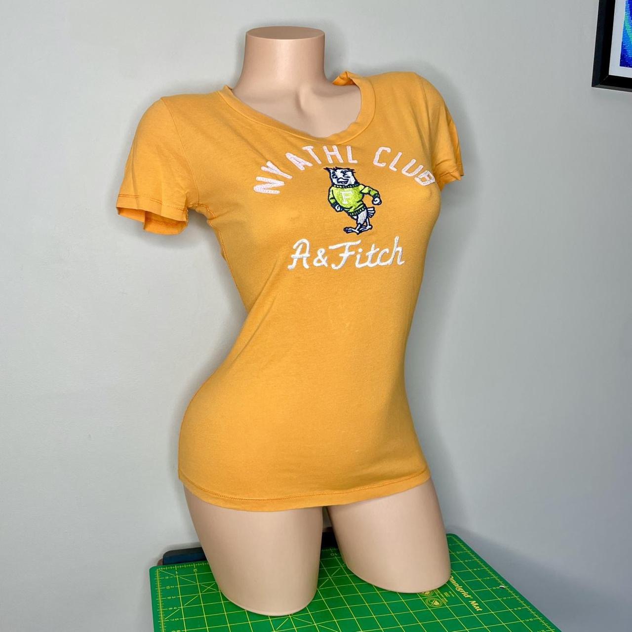 abercrombie orange embroidered logo baby tee