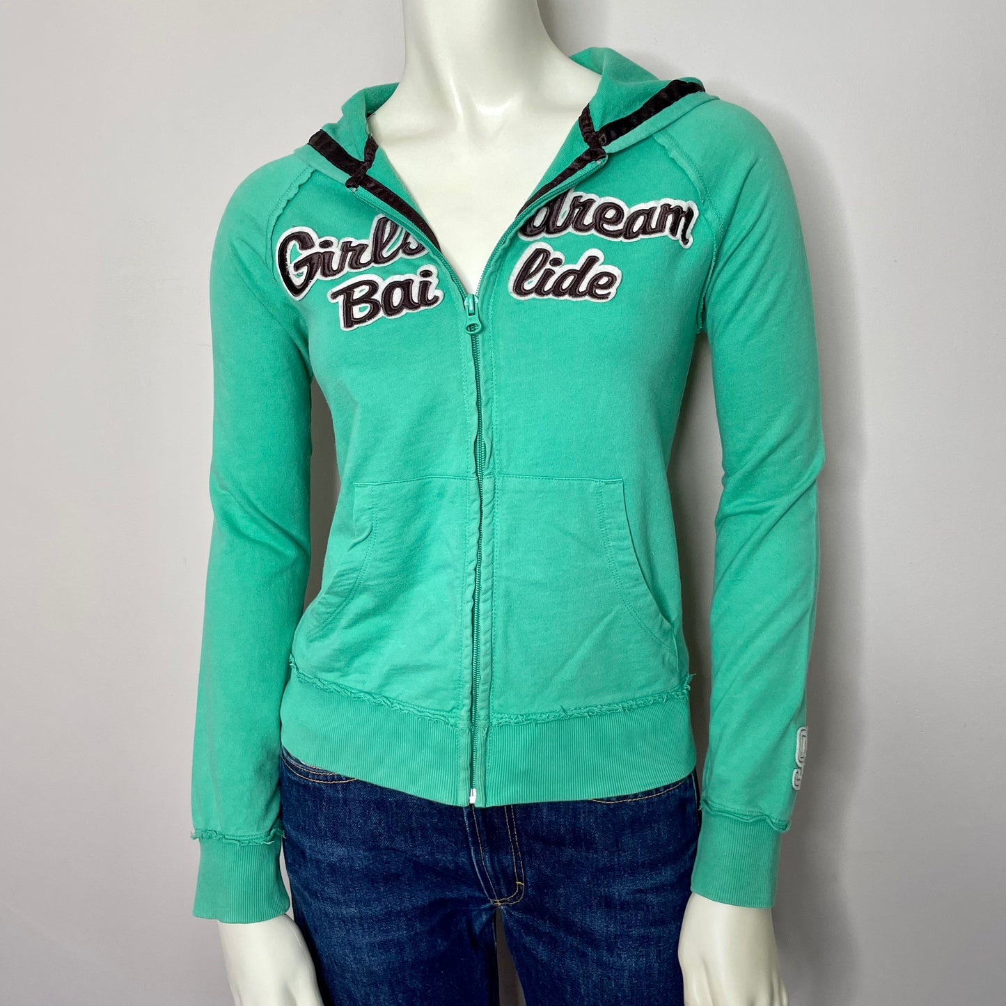 bailide green zip hoodie S