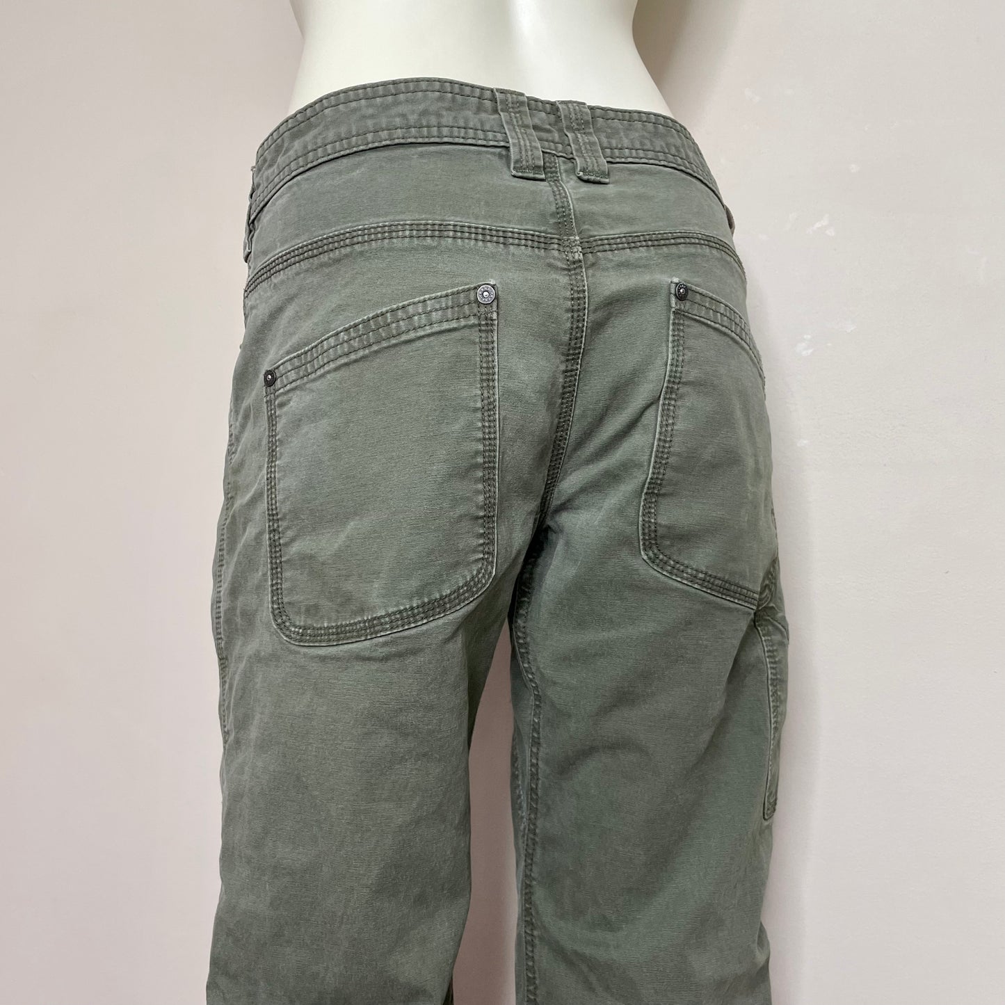 prana army green cargo pants 26