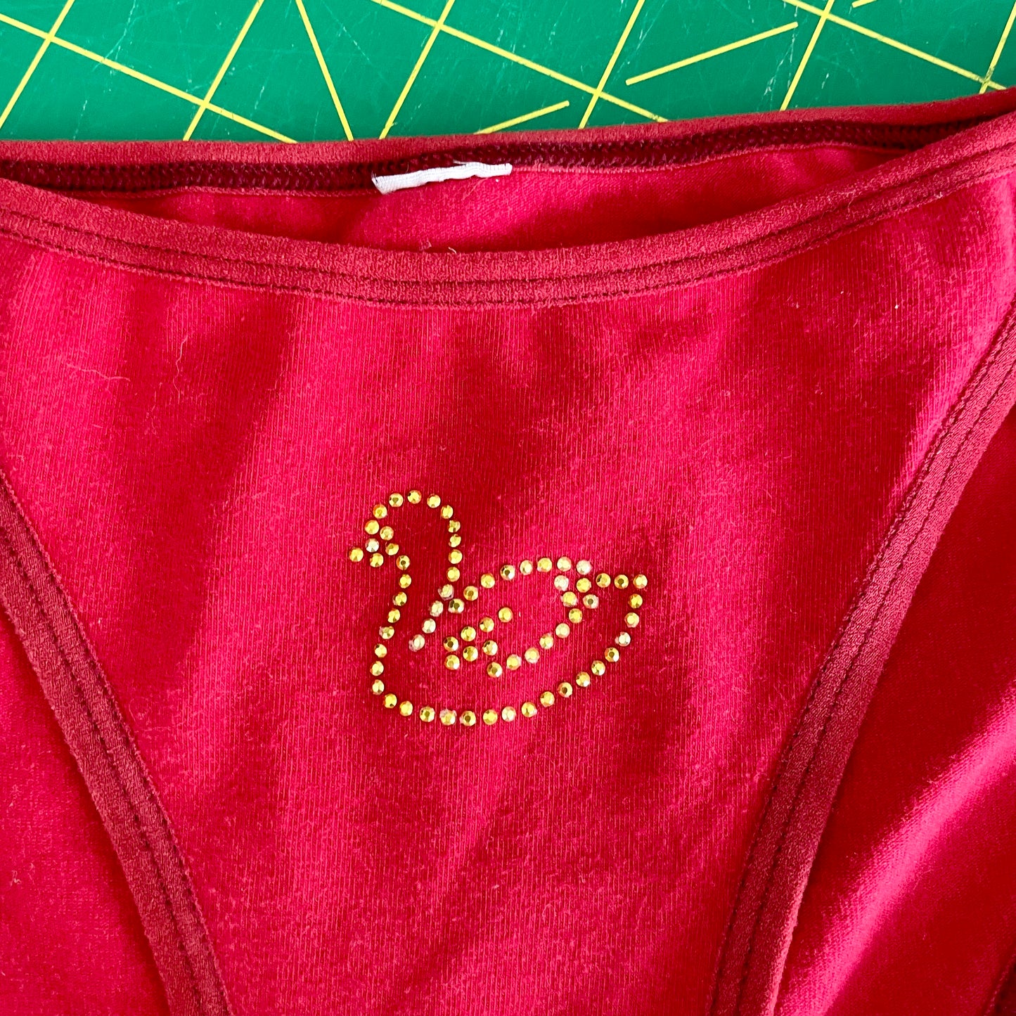 #NEWITEM y2k red rhinestone swan undies