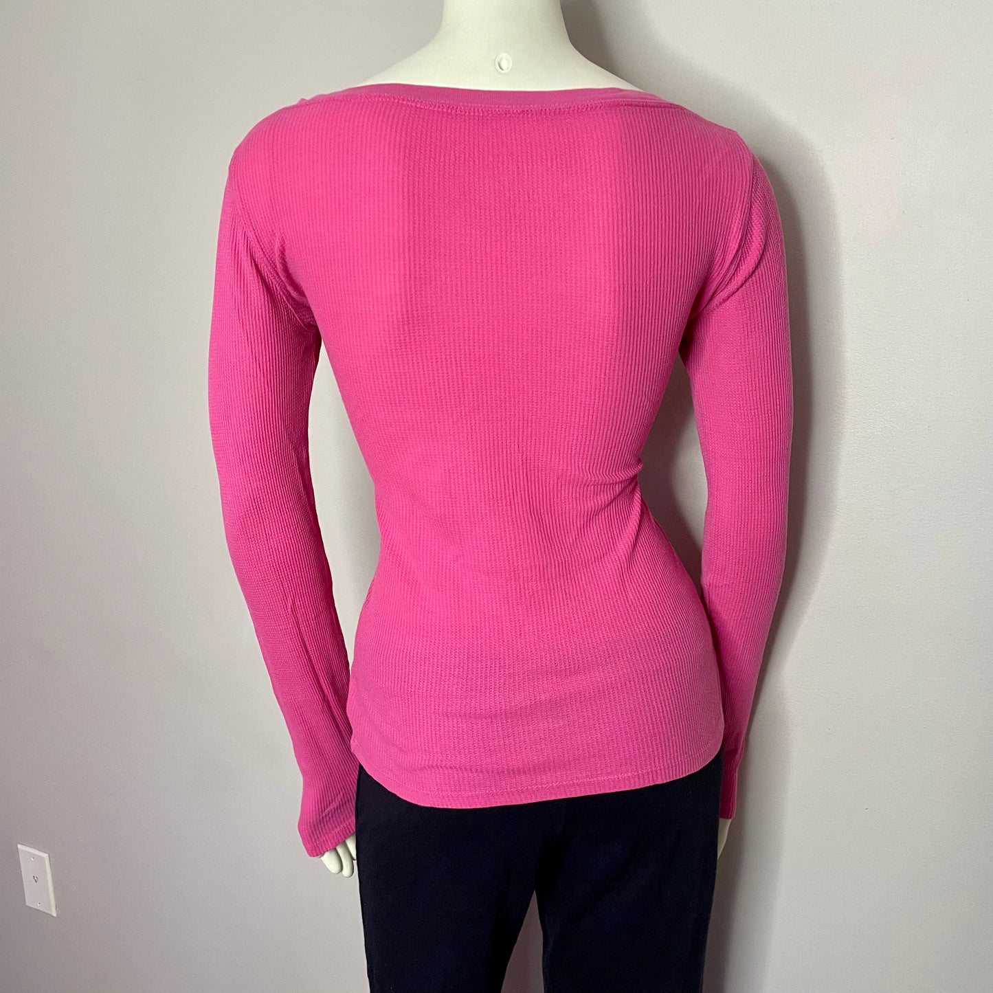 aeropostale pink logo thermal long sleeve S