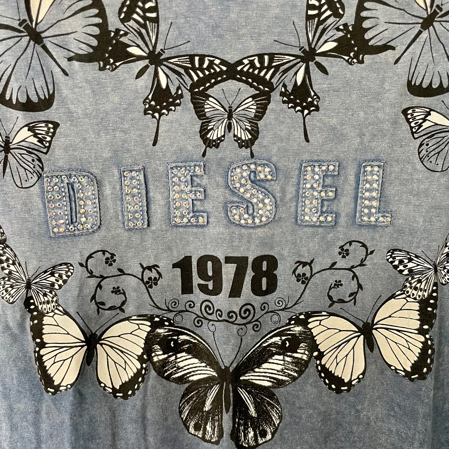 diesel blue butterfly dress