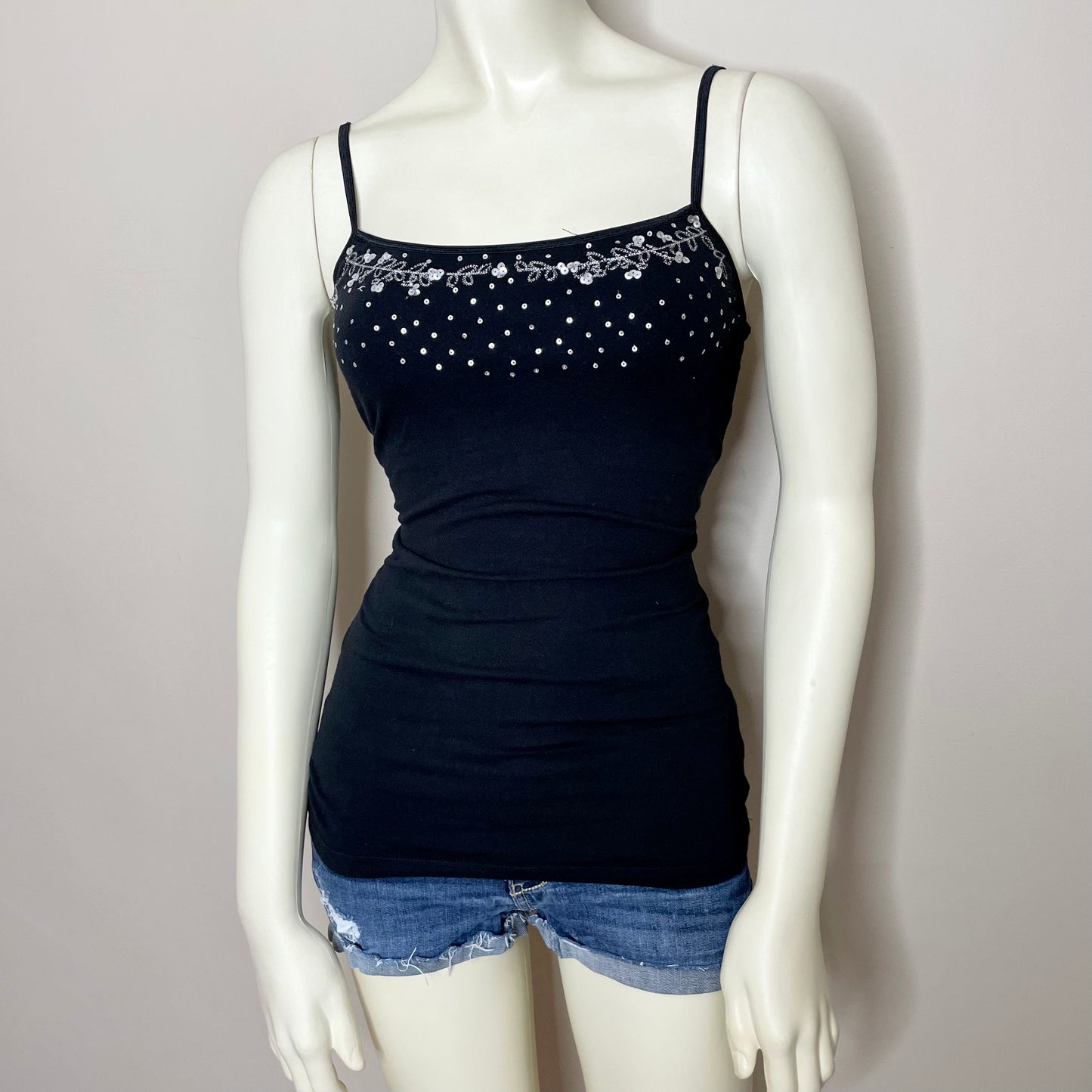 aeropostale black sequin cami