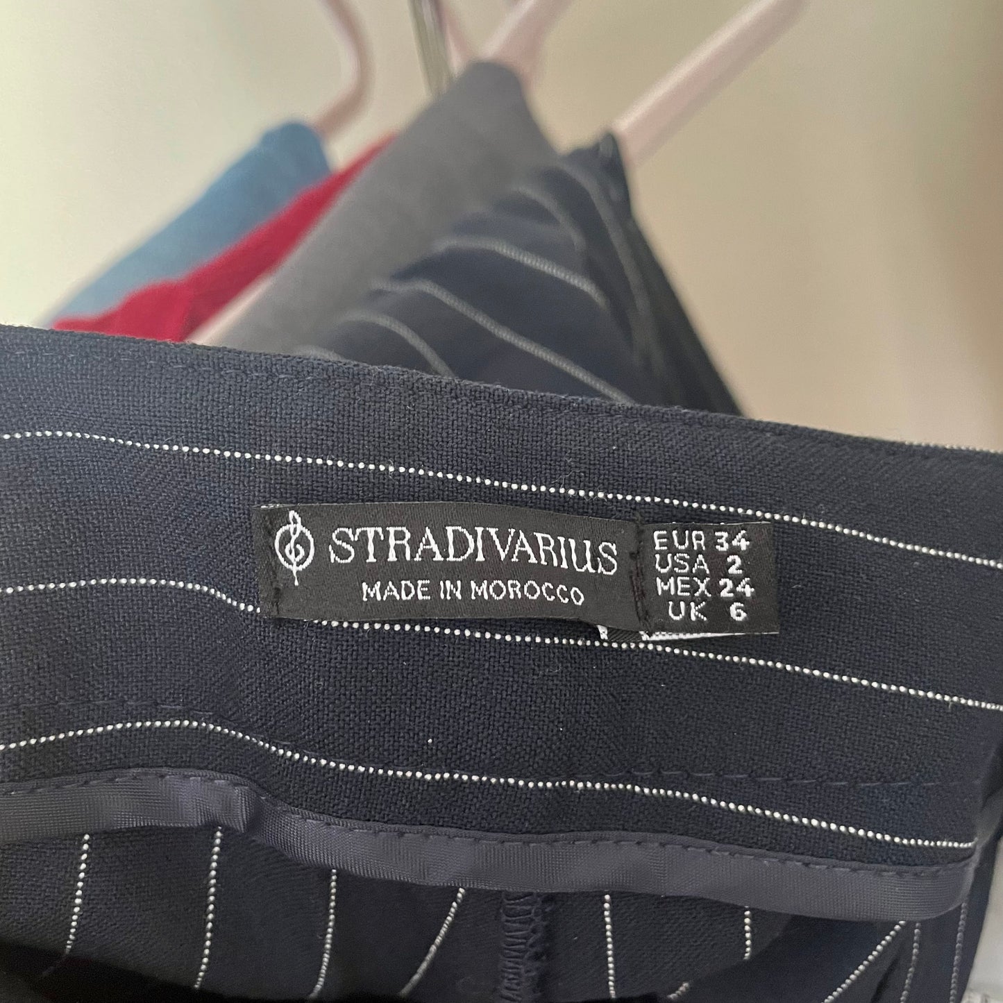 #NEWITEM stradivarius navy stripe wide leg trousers 0