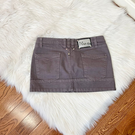 please brown mini skirt S