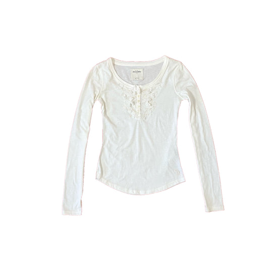 Abercrombie white babydoll henley top