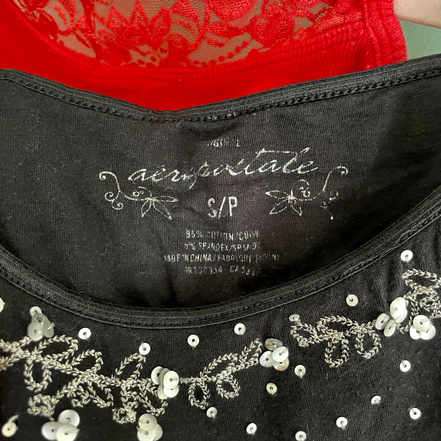 aeropostale black sequin cami