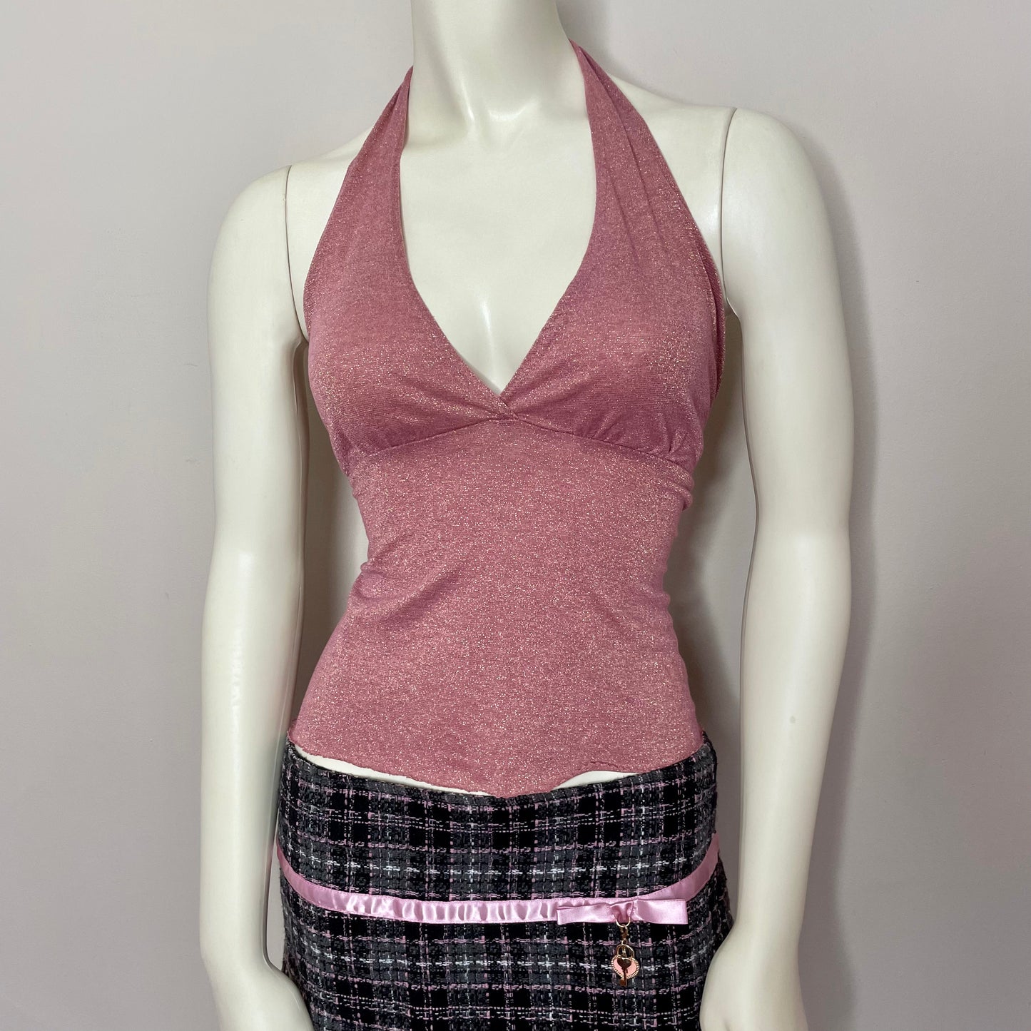 #NEWITEM wet seal sparkle pink halter top M