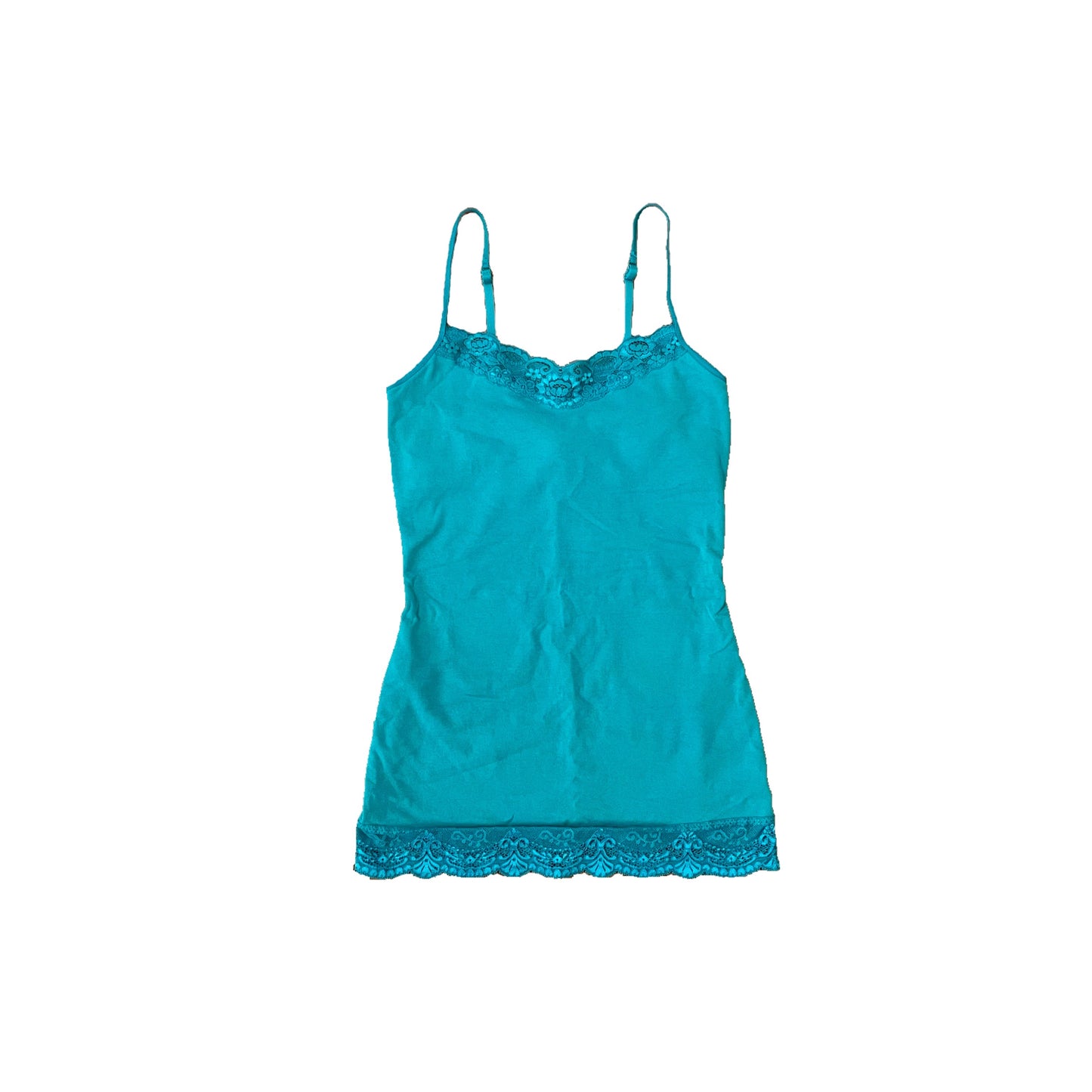 express teal green lace cami XS