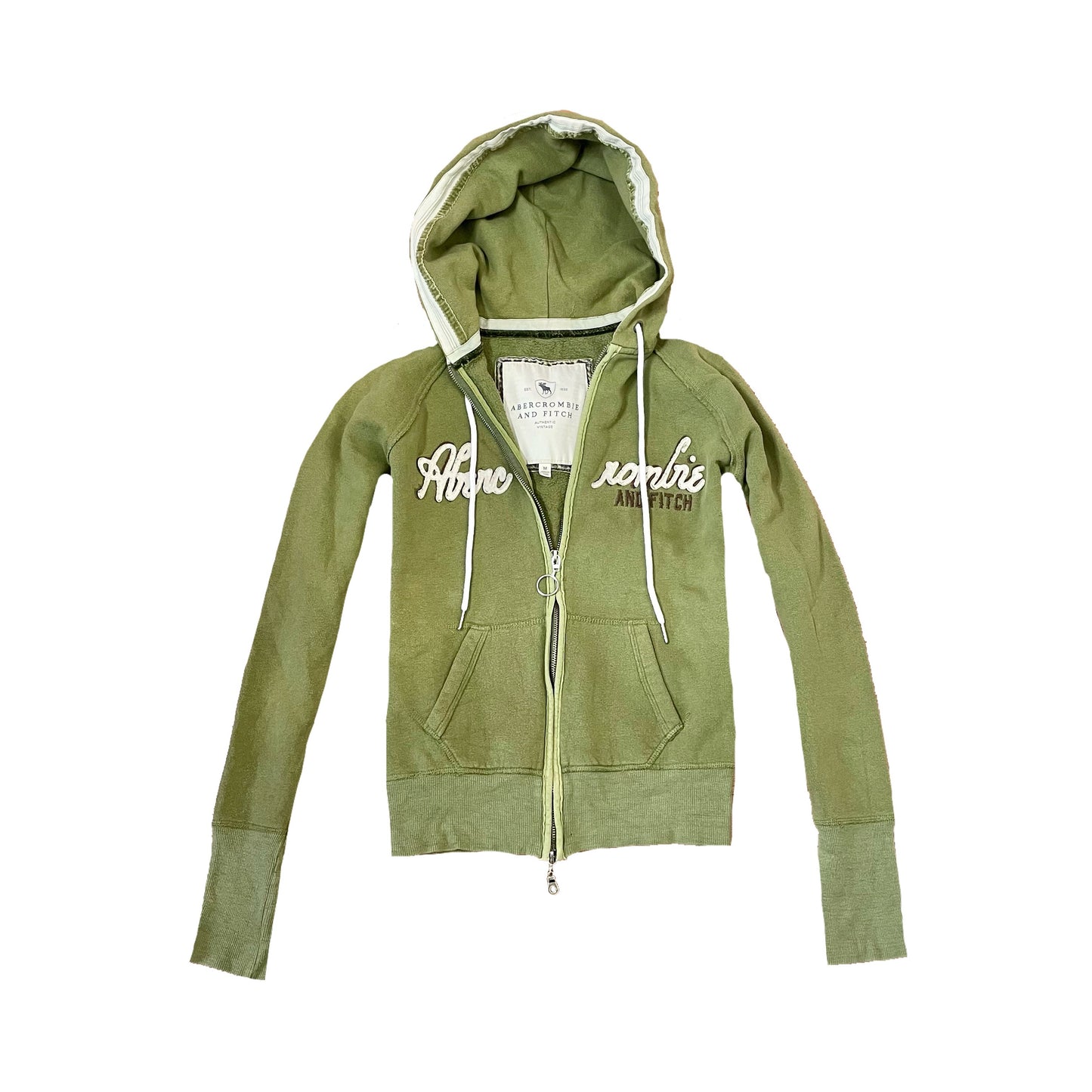 #NEWITEM abercrombie green double zip hoodie M