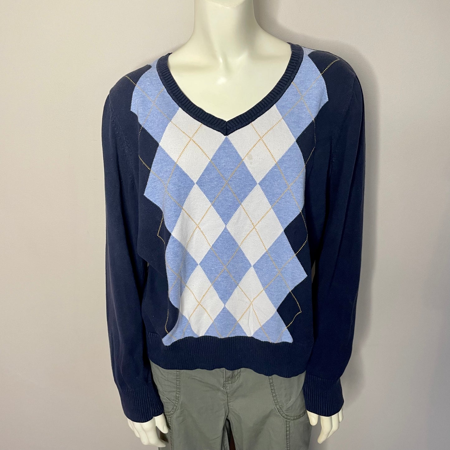 #NEWITEM st john’s bay navy argyle sweater XL