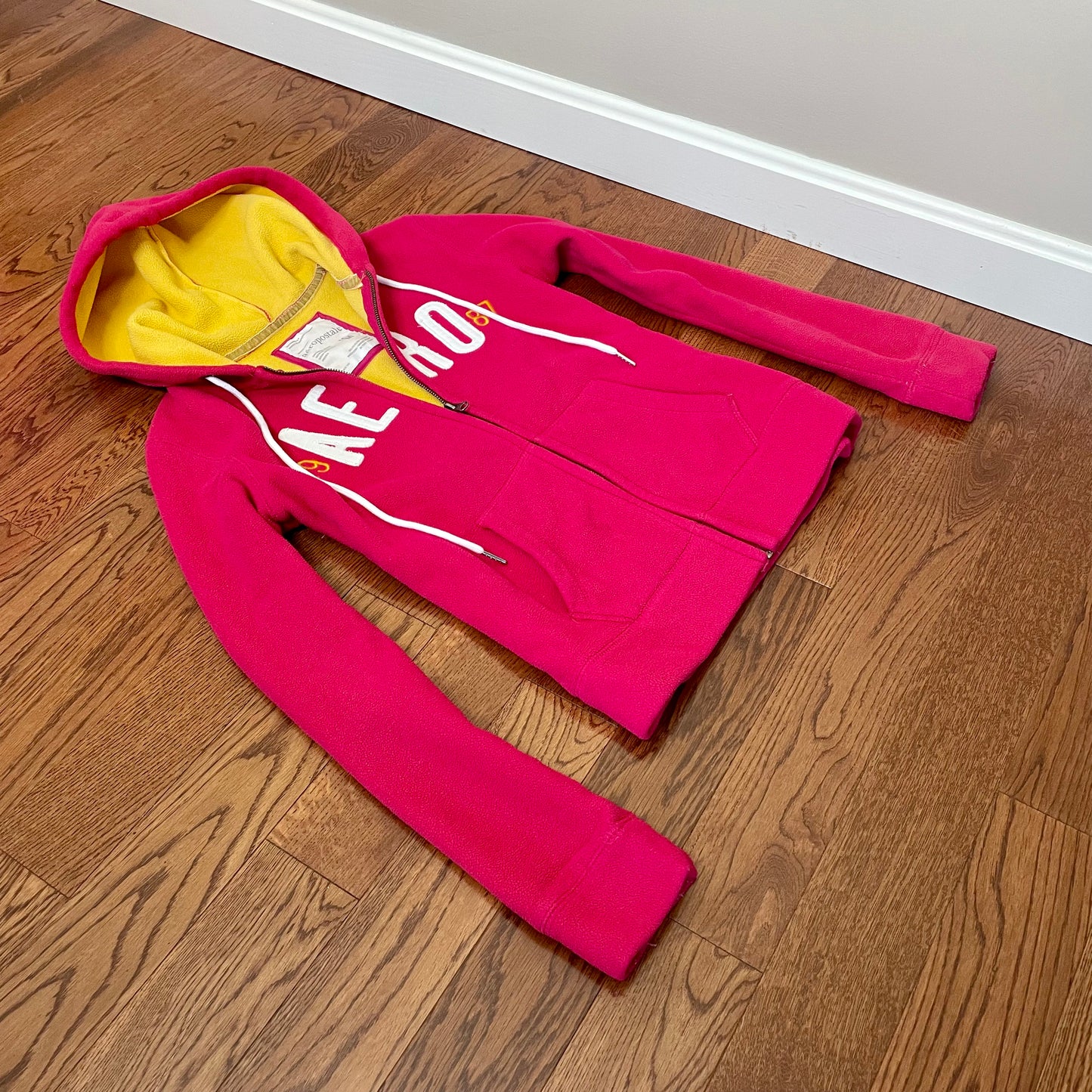 aeropostale hot pink fleece lined hoodie M