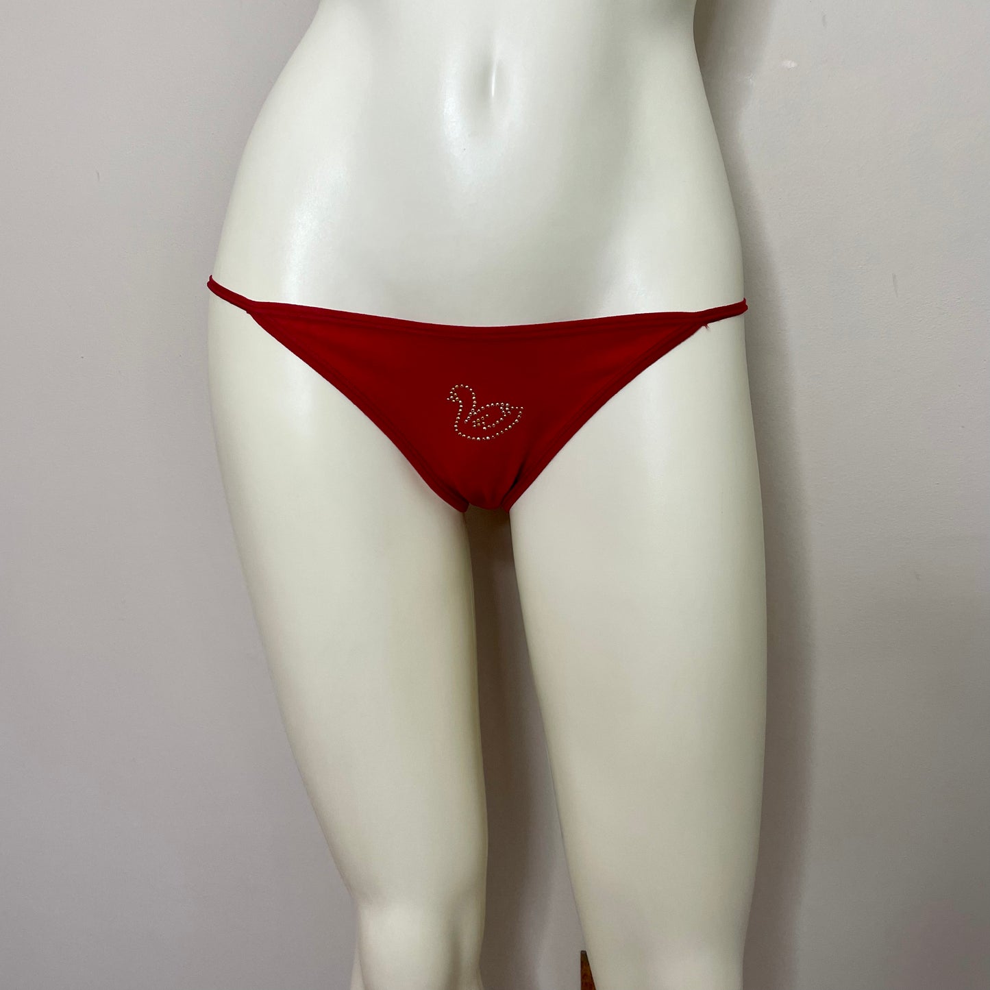 #NEWITEM y2k red rhinestone swan undies