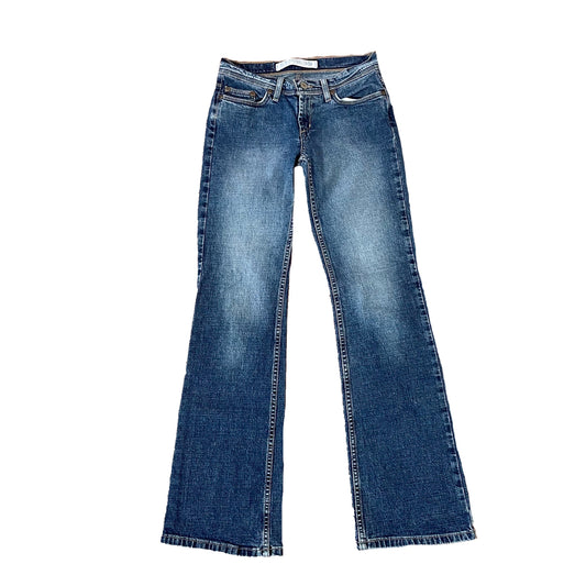 express boot cut dark wash jeans 1/2s