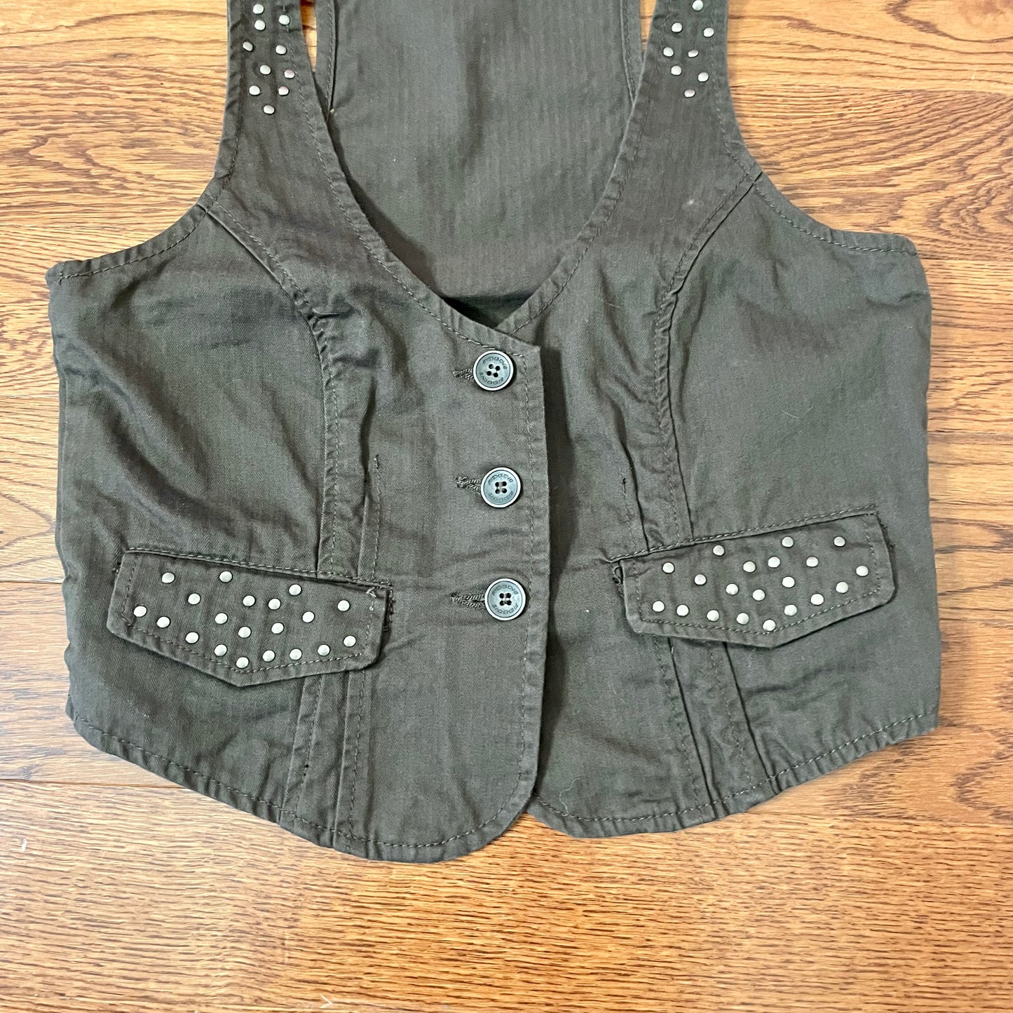 fishbone brown studded vest S