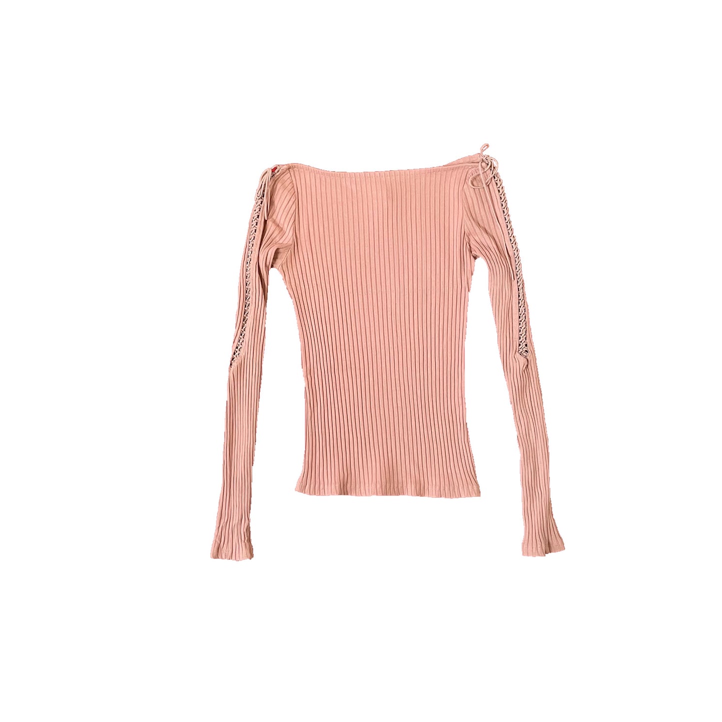 stradivarius pink fitted lace up long sleeve shirt