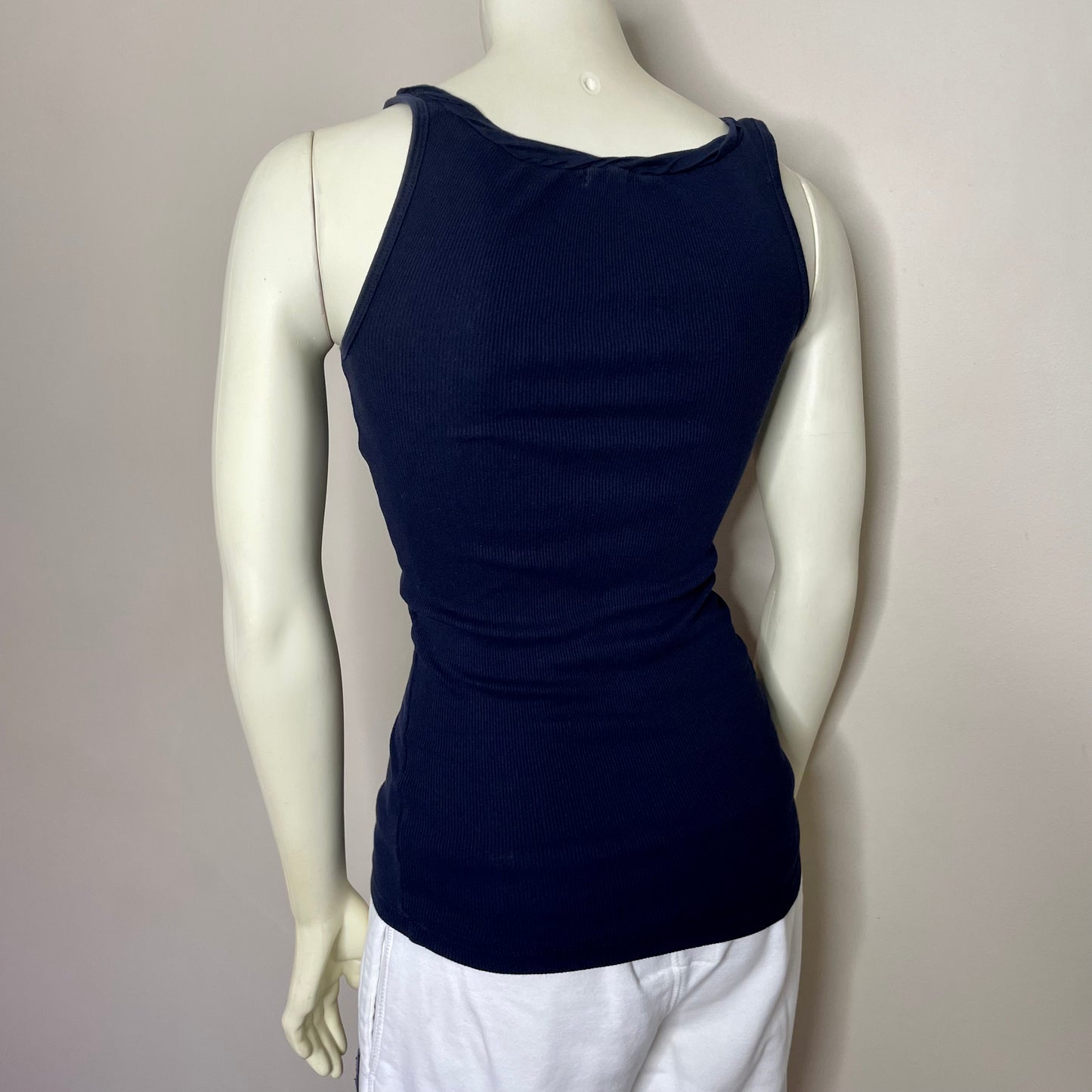 j.crew navy blue bow tie tank top XS