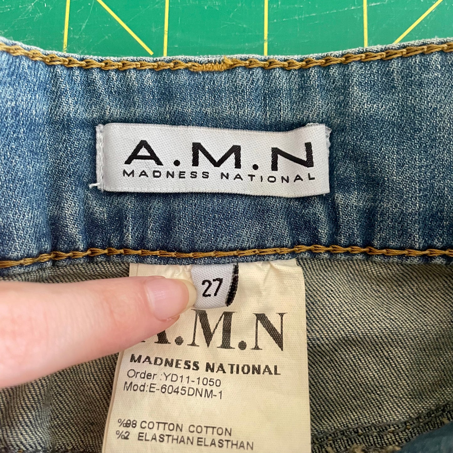 amn milano mini jean skirt with belt