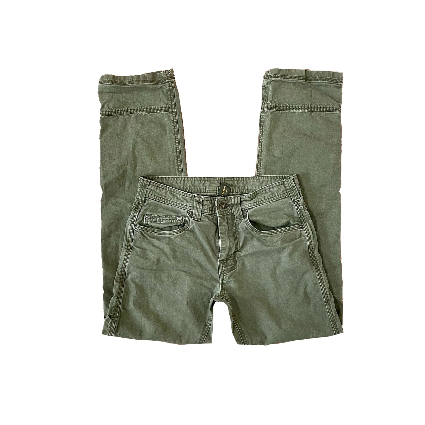 prana army green cargo pants 26