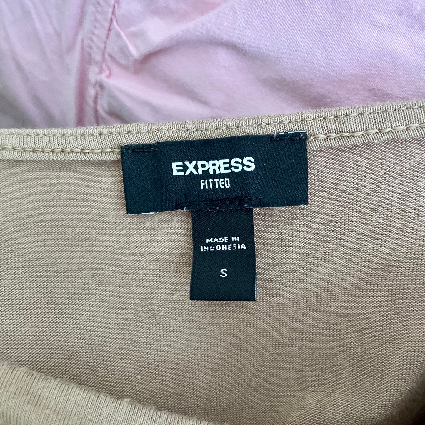 express tan cami top with bra inside S