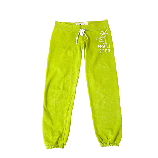 hollister green logo sweatpants S