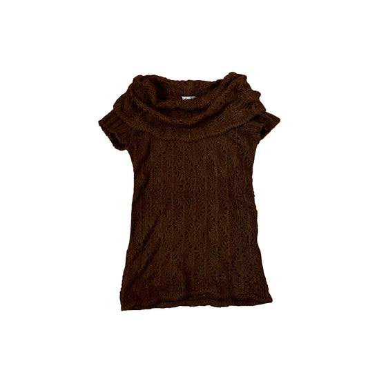 #NEWITEM brown knitted off shoulder sweater M