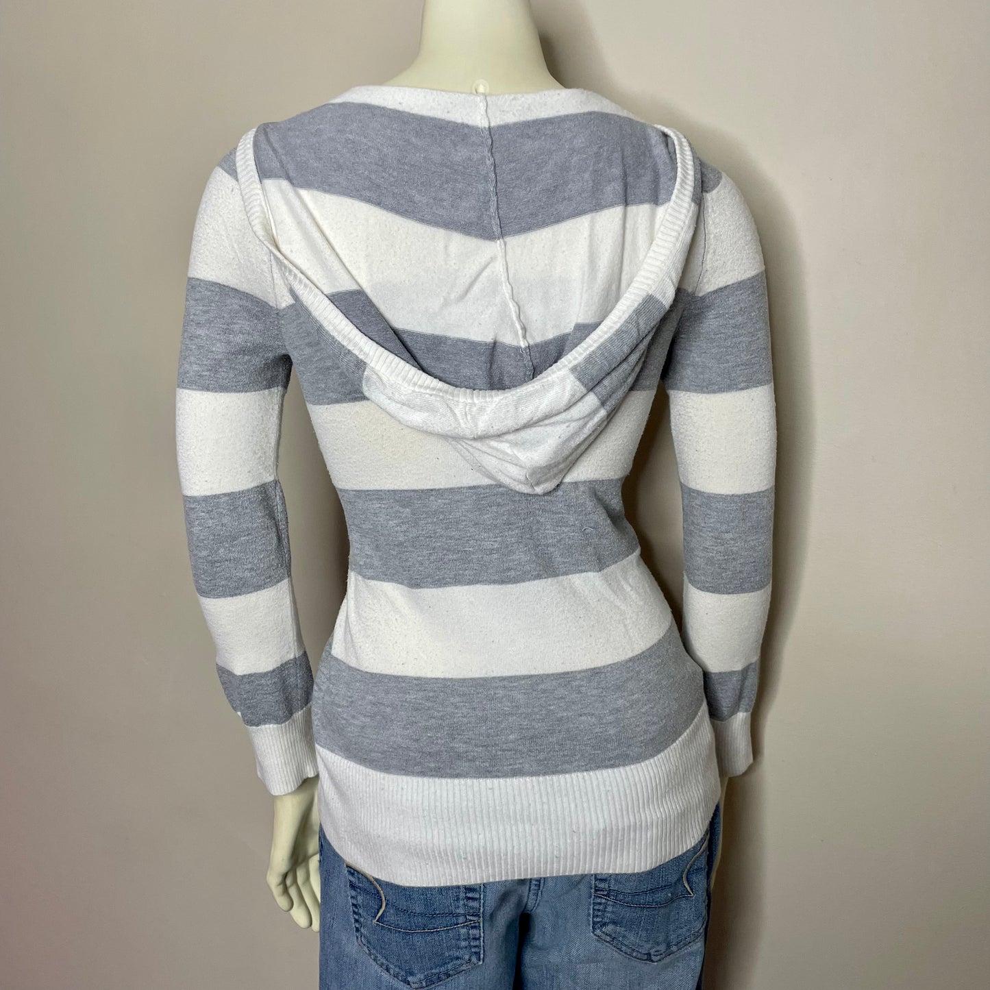 #NEWITEM pink republic gray stripe hoodie XS