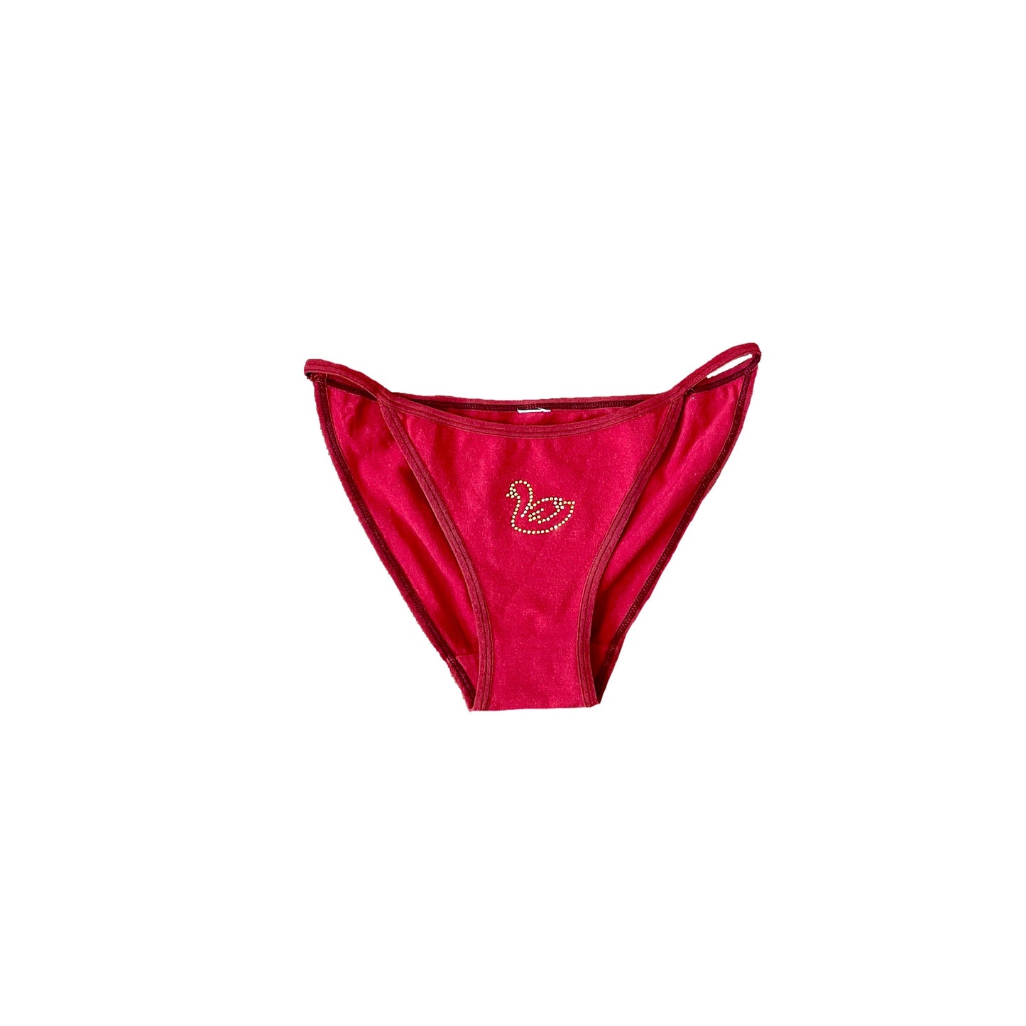 #NEWITEM y2k red rhinestone swan undies