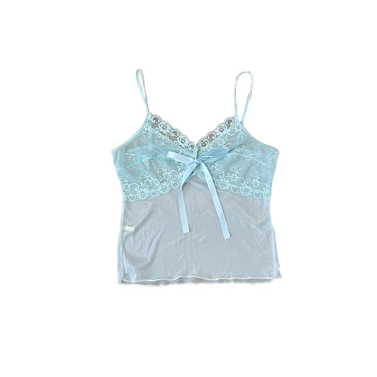 rinascimento blue lace and mesh cami L