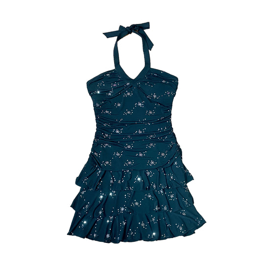 trixxi black sparkle halter dress M