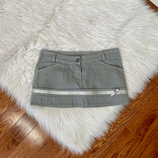 y2k vintage italian gray mini skirt M