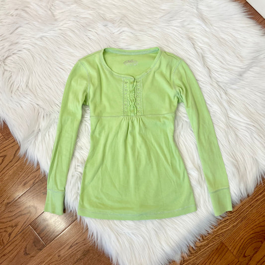 justice green babydoll top XS