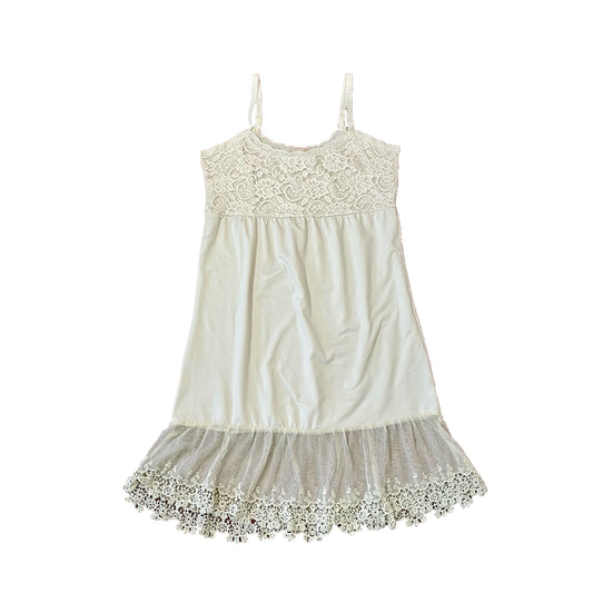 cream lace babydoll slip dress M