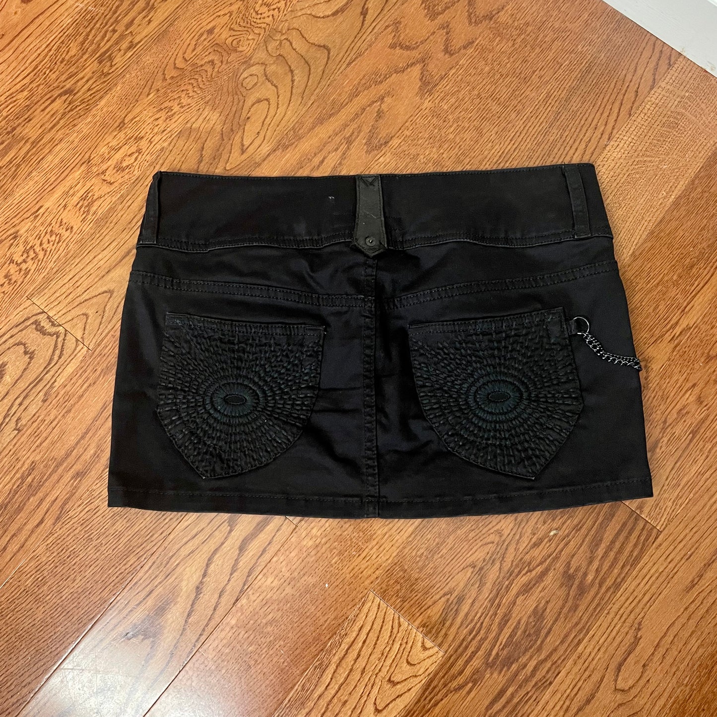 zara black micro mini chain skirt 6