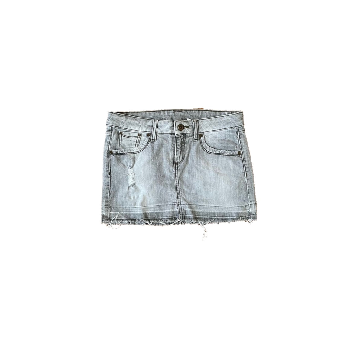 mango gray mini jean skirt 2