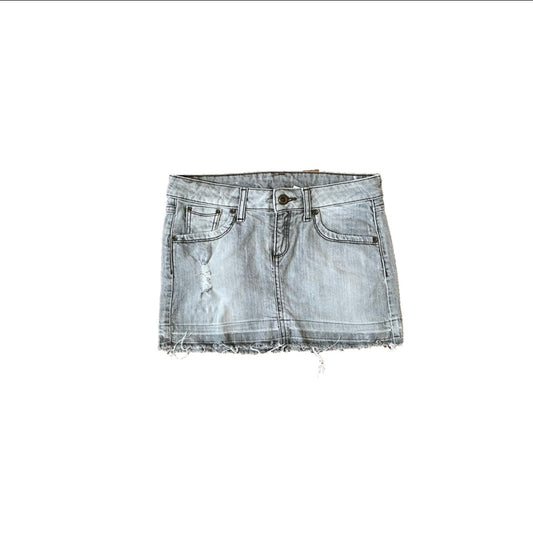 mango gray mini jean skirt 2